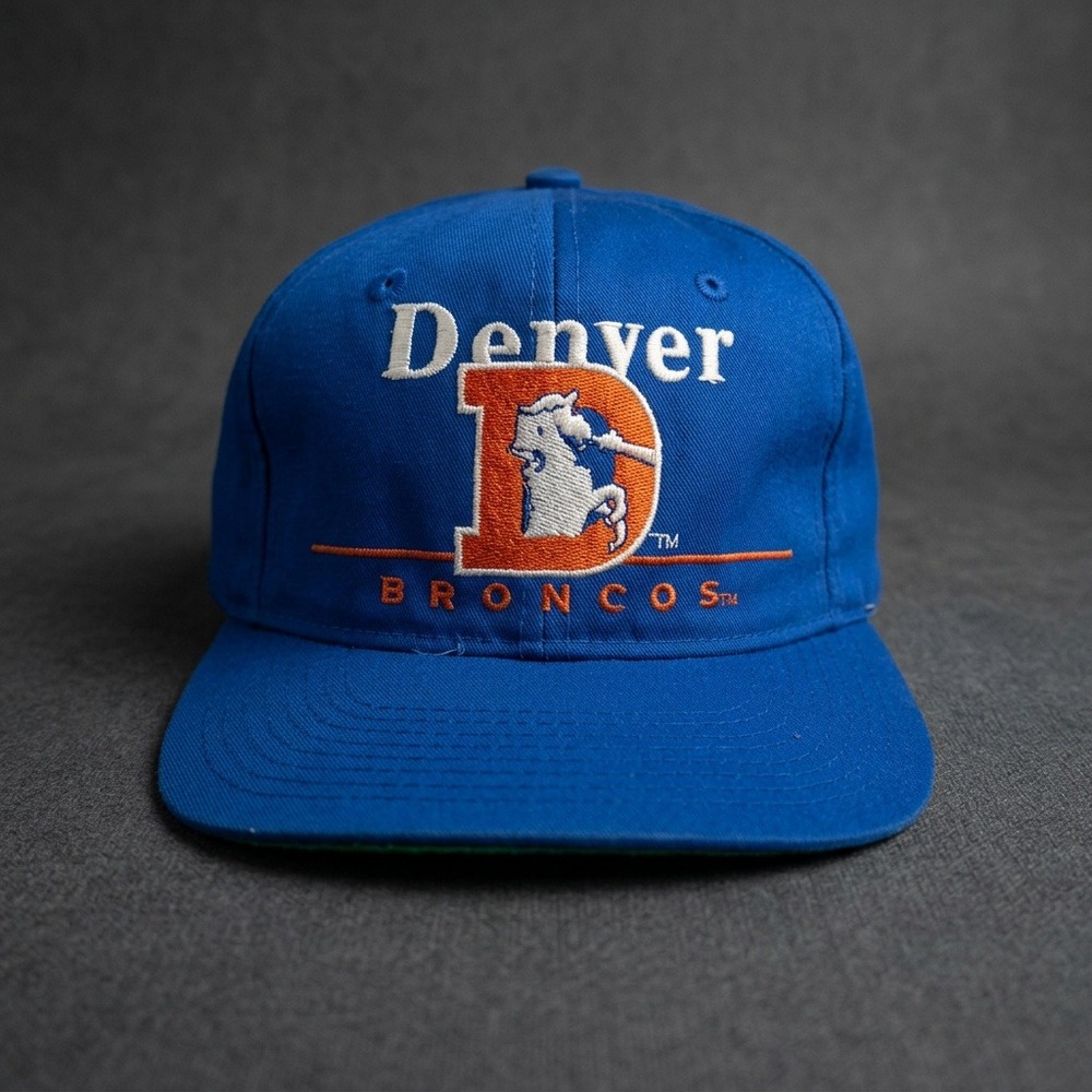Vintage Eastport Denver Broncos D Logo Snapback Hat Royal Blue 90s NFL OSFM